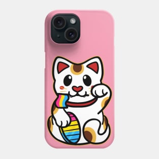 LGBTQ+ Pride Lucky Cat - Pansexual Phone Case