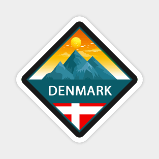 Denmark Mountain Sticker, Travel to Denmark Magnet