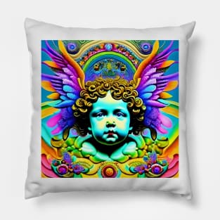 Psychedelic Cherub Angel Wings Pillow