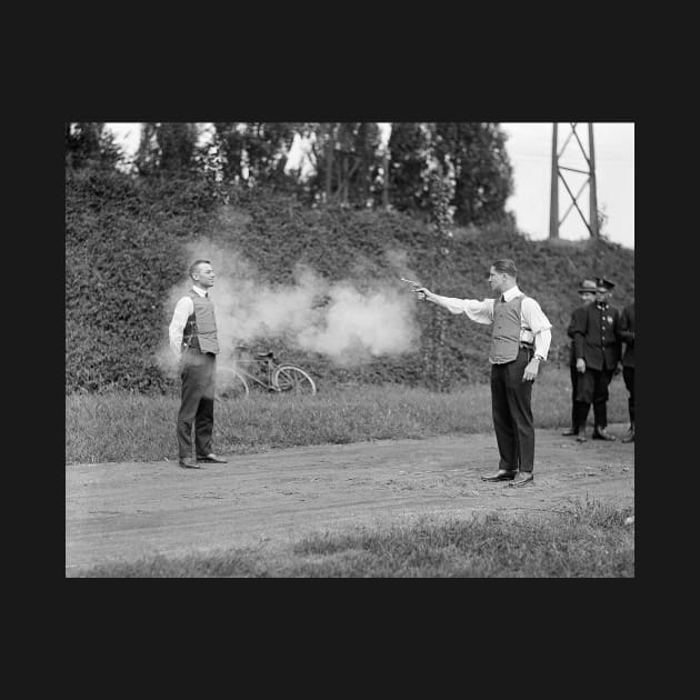 Police Testing Bulletproof Vest, 1923. Vintage Photo by historyphoto