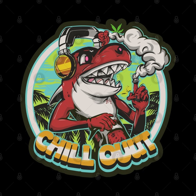 Hip Hop Shark Chill Out Artwork by diegotorres