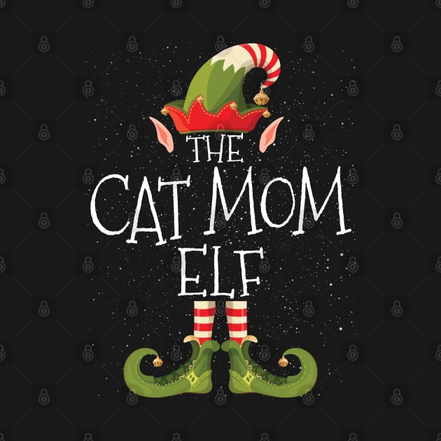 CAT MOM Elf Family Matching Christmas Group Funny Gift by heart teeshirt