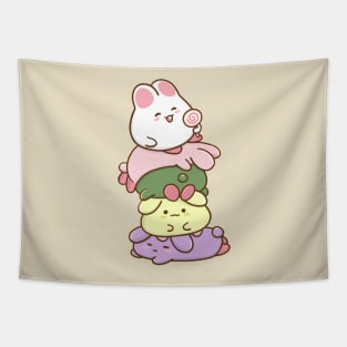 Cute bunnies together Tapestry