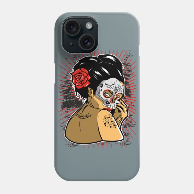 Skull Geisha Phone Case by fatline