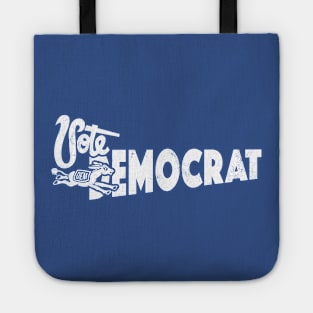 Vintage 1960's Vote Democrat Donkey Wordmark (White) Tote