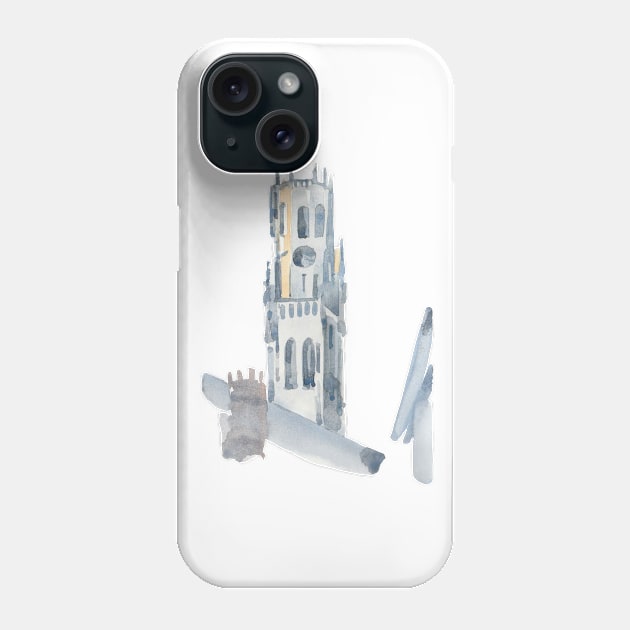 Medieval bell tower of Bruges, Belgium. Phone Case by ArchiTania