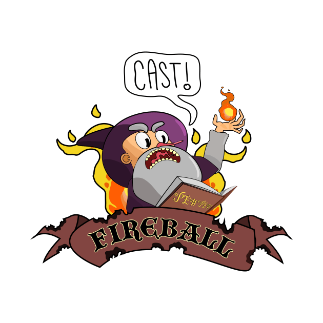 Cast Fireball DnD Wizard Spell Tshirt by Black Market Tees