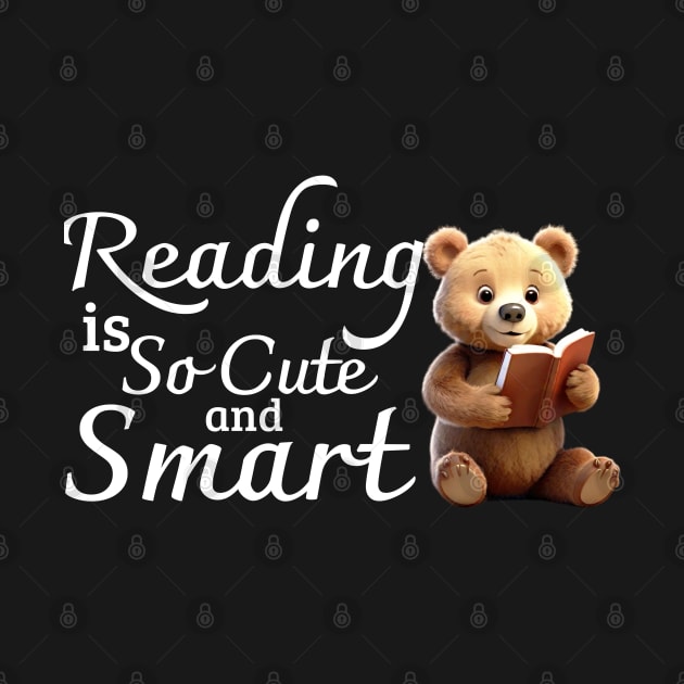 reading is so cute and smart white by mdr design