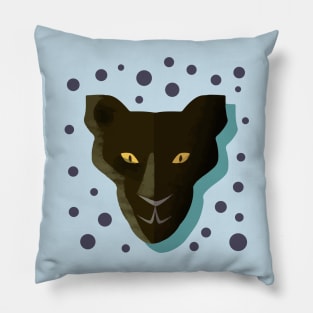 Funny panther Head Hand Drawn Pillow