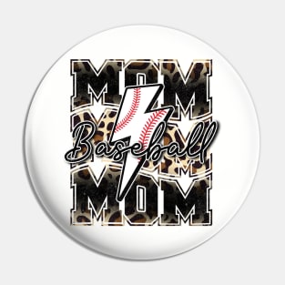 Baseball mom animal bolt Pin