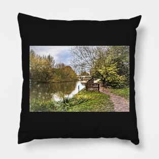 The Thames Path at Goring Digital Art Pillow