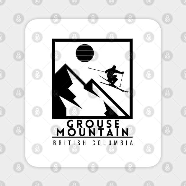 Grouse Mountain British Columbia Canada Ski Magnet by UbunTo