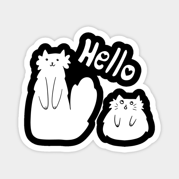 "Hello" Kitties Magnet by saradaboru