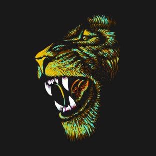 Artistic Lion Head - Lion Drawing T-Shirt