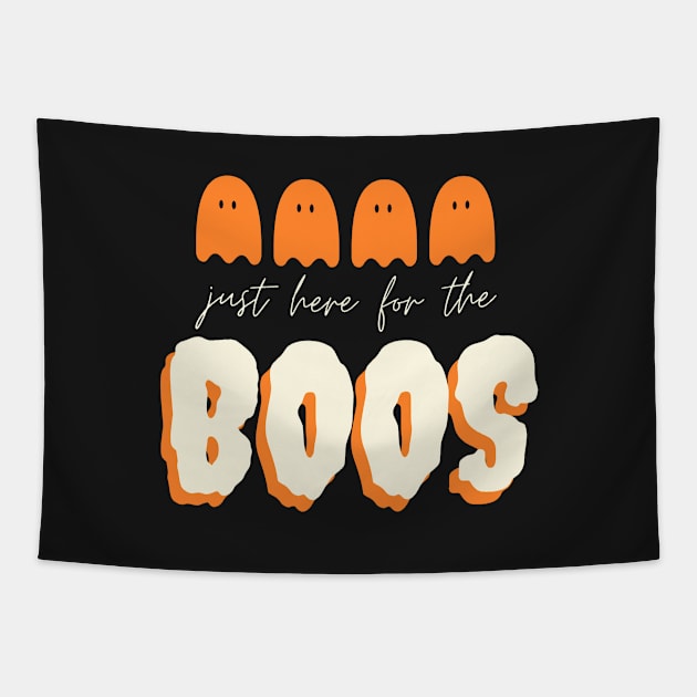 Just here for the Boos - Funny Halloween 2020 (Black) Tapestry by applebubble