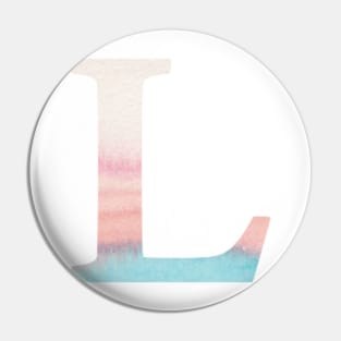 The Letter L Rainbow Watercolor Design Pin