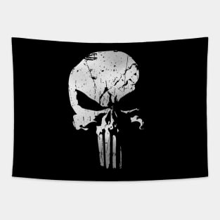 PUNISHMENT SKULL - Revenge Silver Paint Ink Splat Tapestry