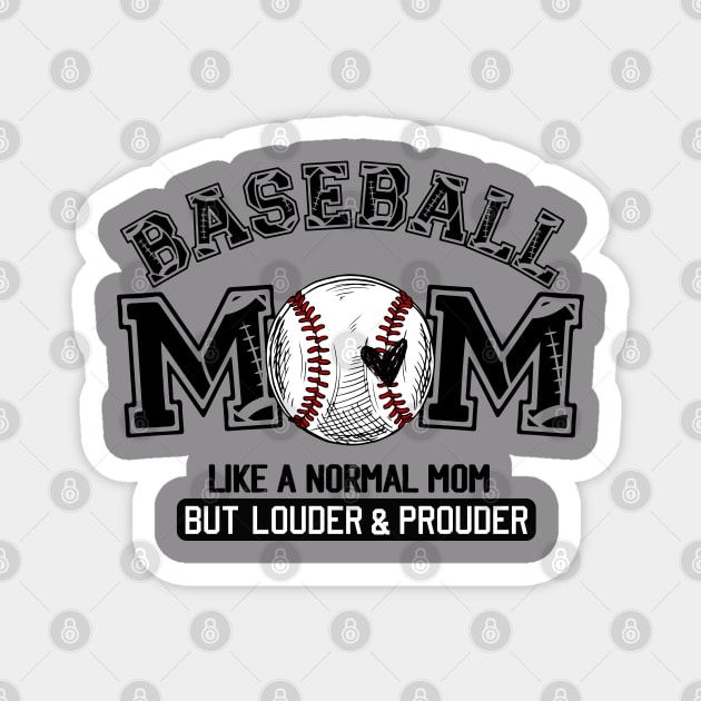 Mothers Day Shirt, Retro Baseball Mom  Cool Moms Club Shirt, Funny Mom Shirt, Mom Birthday Gift, Cute Mom Gift, Rocker Mama Tee Magnet by Emouran