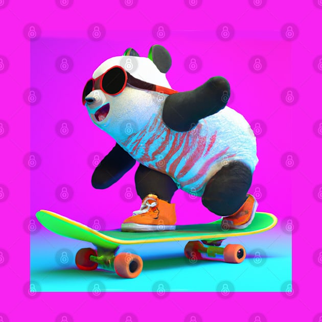 Skateboarding Panda - Violet edition by pandas doing stuff