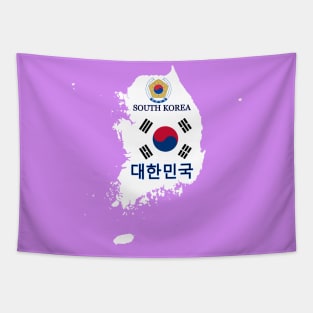 South Korea flag & map Tapestry