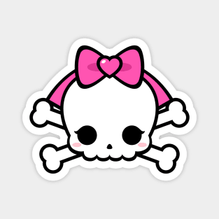 Cute Kawaii Skull and Bones Magnet