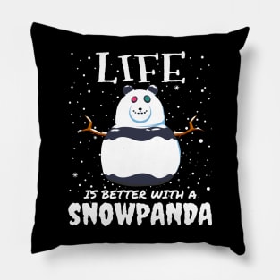 Life Is Better With A Snowpanda - Christmas cute snow panda gift Pillow