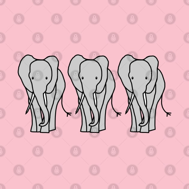 Three Elephants by ellenhenryart