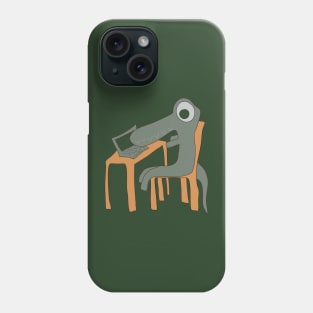 Aligator at a desk Phone Case