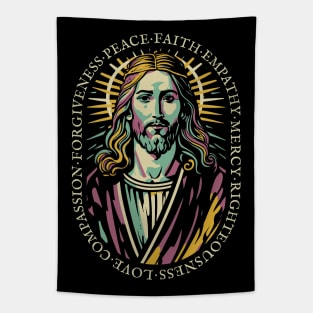 Jesus Christ Love Faith Christian Gift Idea Tapestry
