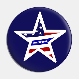 i back the blue, Star with Text Pin