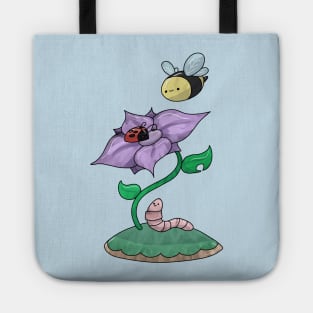 Garden Flower and Cute Critters Tote