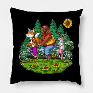 Hippie Forest Animals Pillow