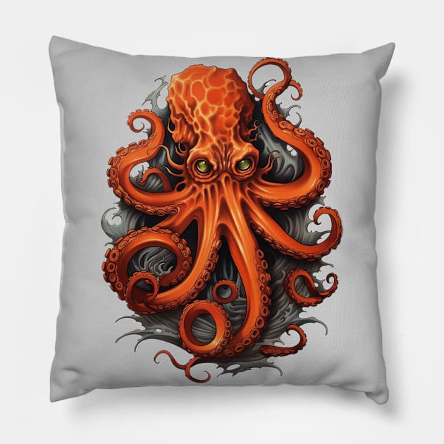 Octopus Tattoo Pillow by JunkyDotCom