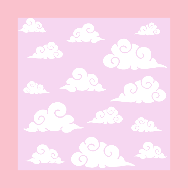 Pastel pink cloud print by ballooonfish