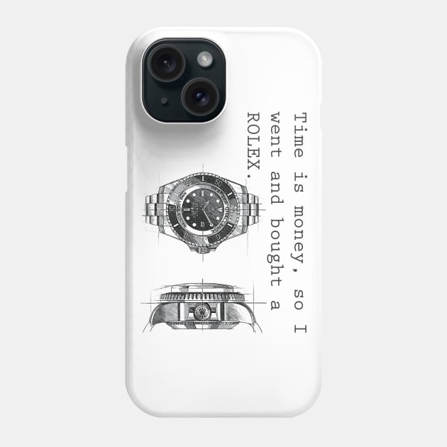 Time Is Money Phone Case by HSDESIGNS