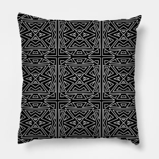 Zanzibar - Geometric Abstract in Black and White Pillow