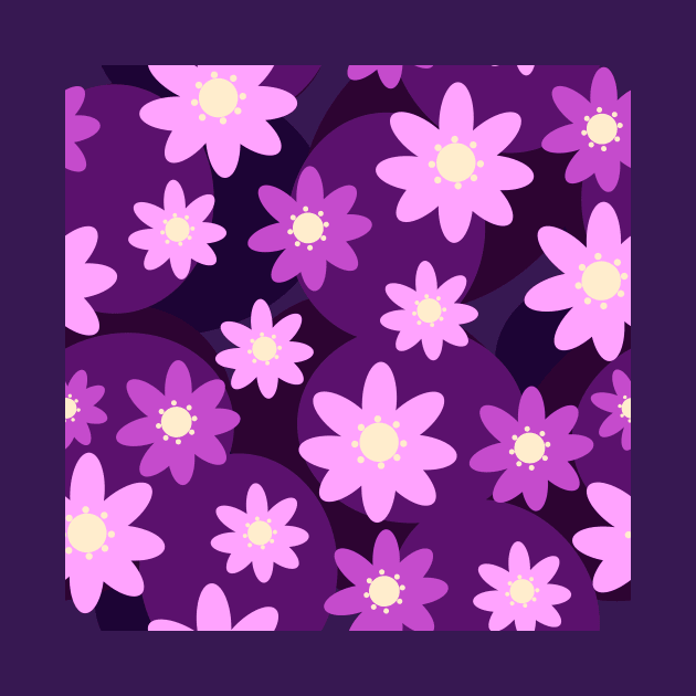 Abstract pink and violet flowers 3 D design by Digital Mag Store