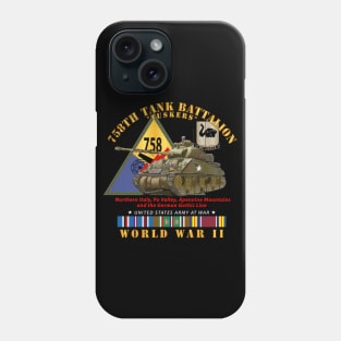 758th Tank Battalion - Tuskers - w Tank w SSI WWII  EU SVC Phone Case