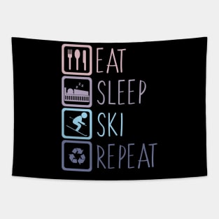 Eat Sleep Ski Repeat Tapestry