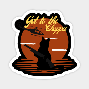 Get To The Choppa.Retro Vintage Cat Magnet