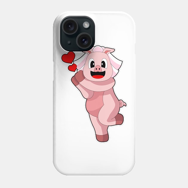 Pig Bride Heart Wedding Phone Case by Markus Schnabel