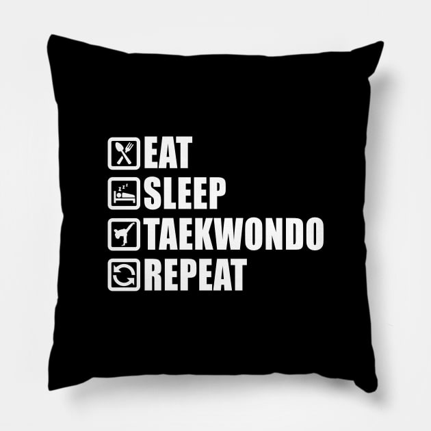 Eat Sleep Taekwondo - Black Belt Gift Pillow by biNutz