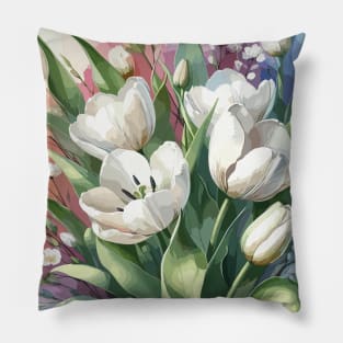 White Tulips Pillow