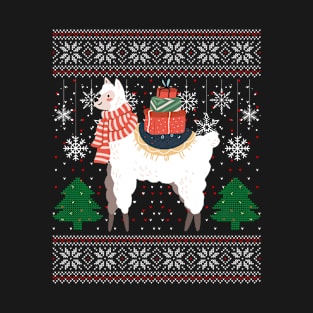 Funny Christmas Llama Women Men Ugly Xmas Sweater T-Shirt