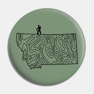 Get Lost Hiking Topographic Art Hike Montana State Map Pin