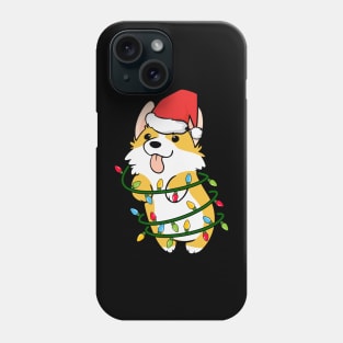 Corgi Santa Hat Christmas Tree Xmas Lights Corgmas Dog Lover Phone Case