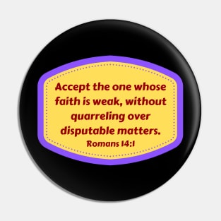 Bible Verse Romans 14:1 Pin