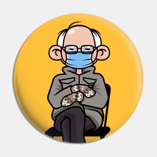 Bernie Sanders Mittens Meme Pin