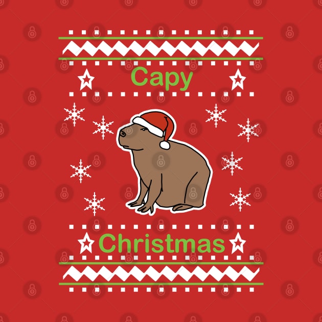 Capybara says Capy Christmas by ellenhenryart