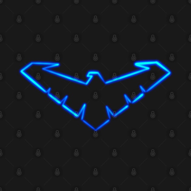 Neon Wing of the night symbol by Randomart